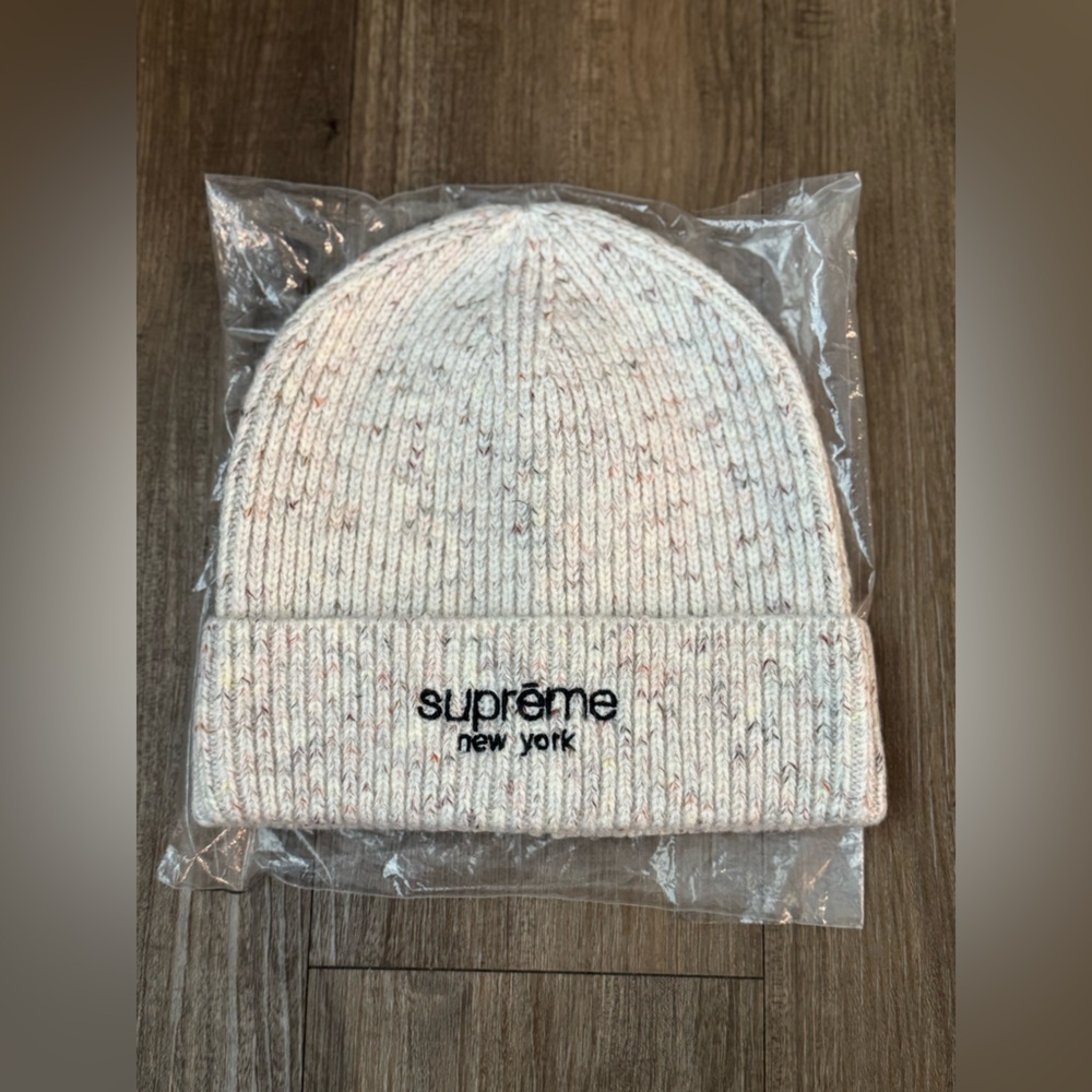 Supreme Cream Knit Beanie